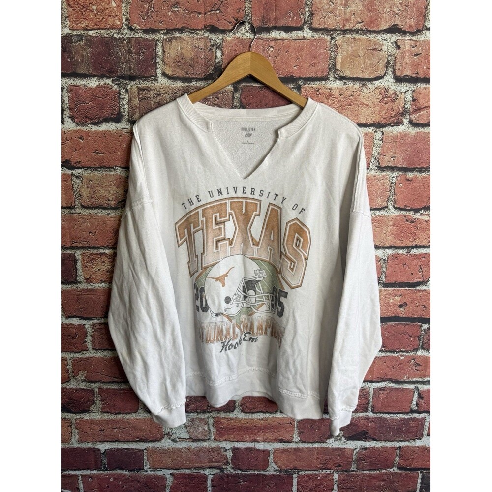 Hollister University of Texas Longhorns Crewneck Vintage Style Sweatshirt Large